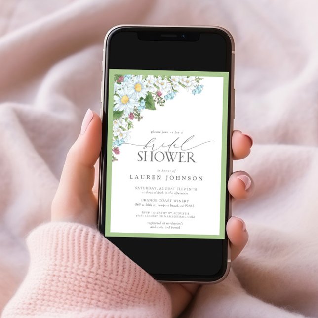 Elegante Wildblume Wasserfarbenes Brautparty Einladung (Von Creator hochgeladen)