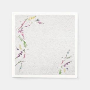 Elegante Wildblume Wasserfarbenes Brautparty Serviette
