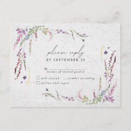 Elegante Wildblume Watercolor Modernes Hochzeitssz Einladungspostkarte