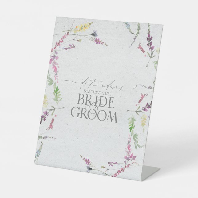 Elegante Wildblume Watercolor Sockelschild (Vorderseite)