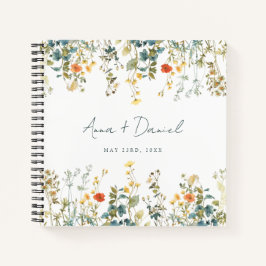 Elegante Wildblume Wedding Guest Book Notizbuch