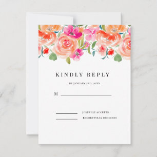 Elegante Wildblume Wedding RSVP Karte