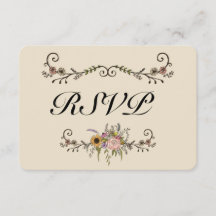 Elegante Wildblume Wedding RSVP Matte 3.5" x 5"