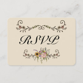 Elegante Wildblume Wedding RSVP Matte 3.5" x 5"