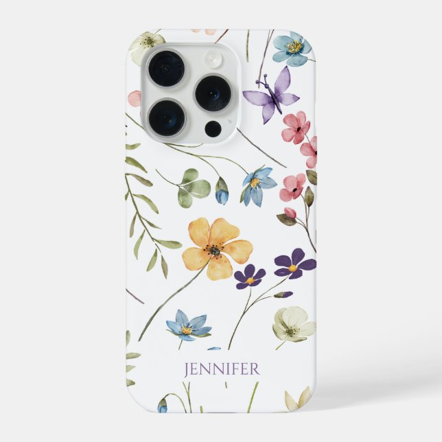 Elegante Wildblume Wildblumen Blumen Custom iPhone Hülle (Rückseite)