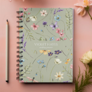 Elegante Wildblume Wildblumen Blumen Custom Notizblock