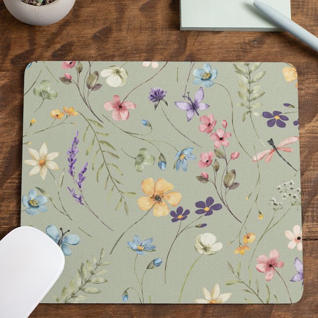 Elegante Wildblume Wildblumen Blumen Mousepad (Von Creator hochgeladen)