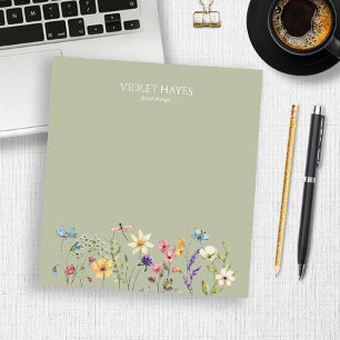 Elegante Wildblume Wildblumen Florale Benutzerdefi Notizblock