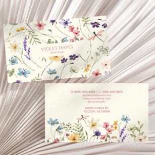 Elegante Wildblume Wilde Blume Maßgeschneidert Visitenkarte