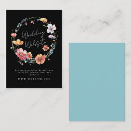 Elegante Wildblume Wreath Summer Wedding Website E Begleitkarte