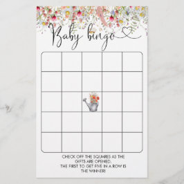 Elegante Wildblumen Baby Shower Bingo Game