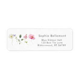 Elegante Wildblumen Babydusche Rücksendeadresse