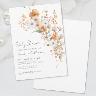 Elegante Wildblumen-Blumen-Baby-Party Einladung
