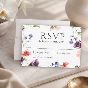 Elegante Wildblumen-Blumen-Event-RSVP RSVP Karte