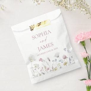 Elegante Wildblumen-Blumen-Hochzeit Geschenktütchen