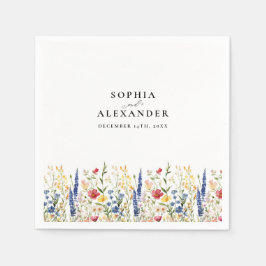 Elegante Wildblumen Blumen Hochzeiten Napkins Serviette