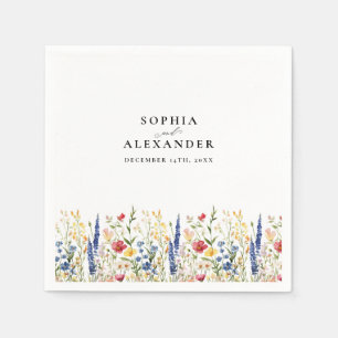 Elegante Wildblumen Blumen Hochzeiten Napkins Serviette