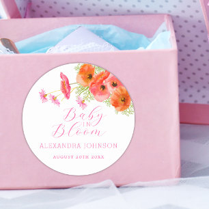 Elegante Wildblumen-Blumenmädchen-Baby-Party Runder Aufkleber