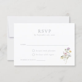 Elegante Wildblumen Blush Wedding RSVP Card Einladung