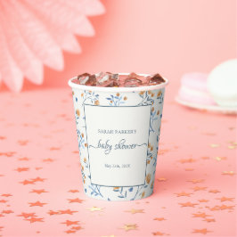 Elegante Wildblumen Boho Baby Shower Pappbecher
