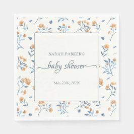 Elegante Wildblumen Boho Baby Shower Serviette