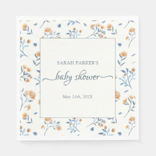 Elegante Wildblumen Boho Baby Shower Serviette