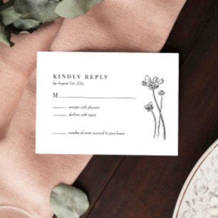 Elegante Wildblumen Boho Hochzeit RSVP Karte