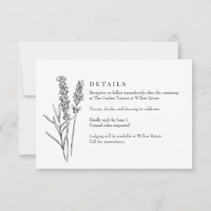 Elegante Wildblumen Boho-Hochzeits-RSVP-Karte RSVP Karte