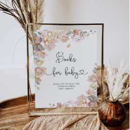 Elegante Wildblumen Bücher für Babyposter Poster