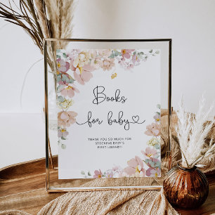 Elegante Wildblumen Bücher für Babyposter Poster