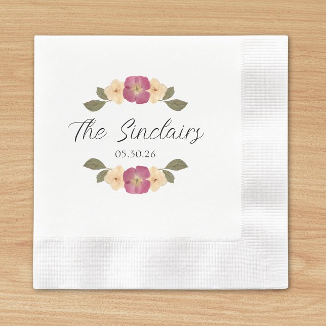 Elegante Wildblumen Chic Garden Party Hochzeit Serviette (Von Creator hochgeladen)