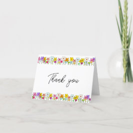 Elegante Wildblumen Dankeskarte