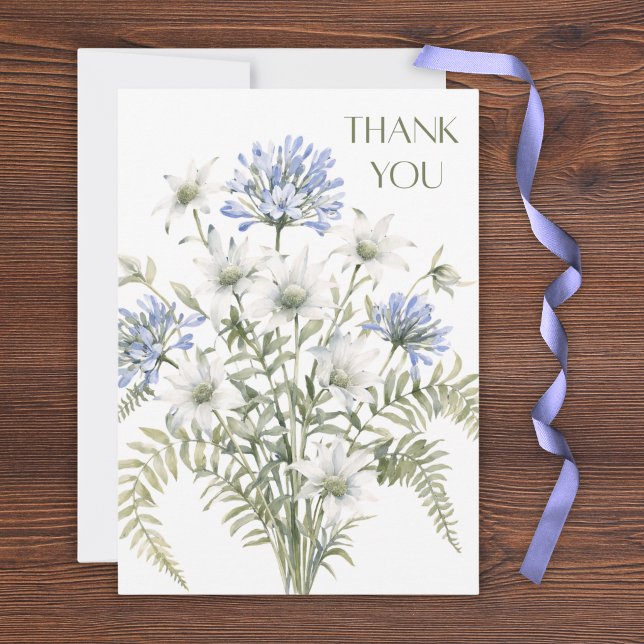 Elegante Wildblumen-Dankeskarten  Einladung (Von Creator hochgeladen)