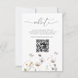 Elegante Wildblumen, die QR-Code hochhalten Einladung