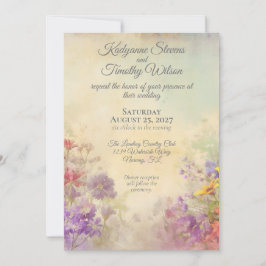 Elegante Wildblumen Dreamy Wedding Einladung
