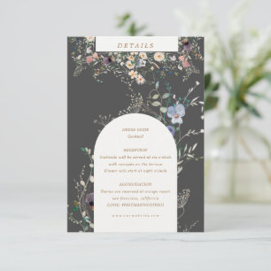 Elegante Wildblumen Empfang Details e Begleitkarte