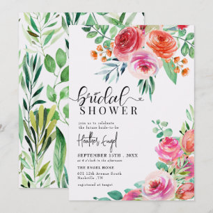 Elegante Wildblumen Frühjahr Sommer-Brautparty Einladung