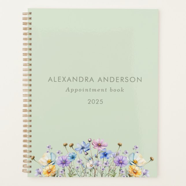 Elegante Wildblumen für die Wasserfarben Minimal Planer (Vorderseite)