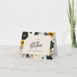 Elegante Wildblumen für meine Mutter Beige Hochzei Karte