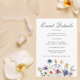 Elegante Wildblumen-Hochzeit im Frühling Begleitkarte