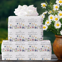 Elegante Wildblumen-Hochzeit im Frühling Personali Geschenkpapier