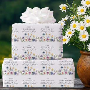 Elegante Wildblumen-Hochzeit im Frühling Personali Geschenkpapier