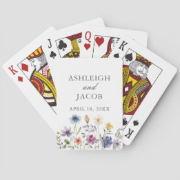 Elegante Wildblumen-Hochzeit im Frühling Personali Spielkarten