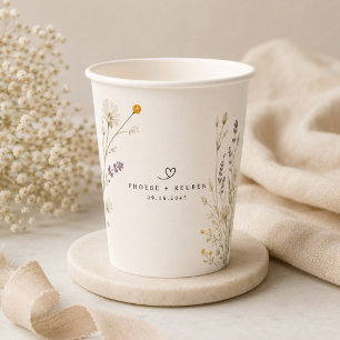 Elegante Wildblumen-Hochzeit Pappbecher