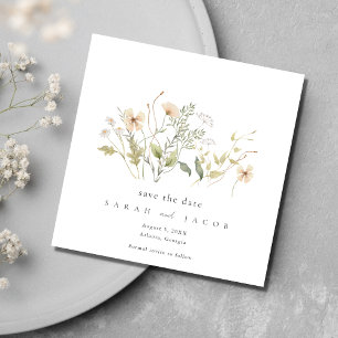 Elegante Wildblumen-Hochzeit Save The Date