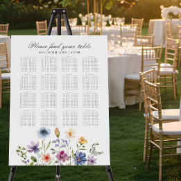 Elegante Wildblumen Hochzeit Sitzordnung