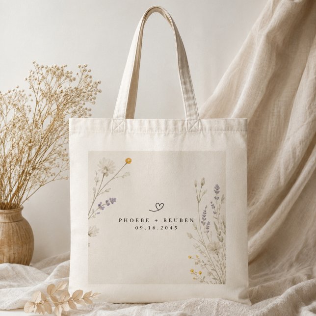 Elegante Wildblumen-Hochzeit  Tragetasche (Von Creator hochgeladen)