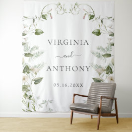 Elegante Wildblumen Hochzeit Wandteppich