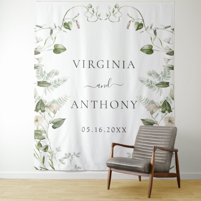 Elegante Wildblumen Hochzeit Wandteppich (Beispiel)