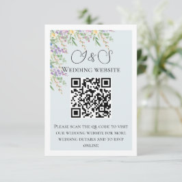 Elegante Wildblumen-Hochzeits-QR-Code-Beilagekarte Begleitkarte